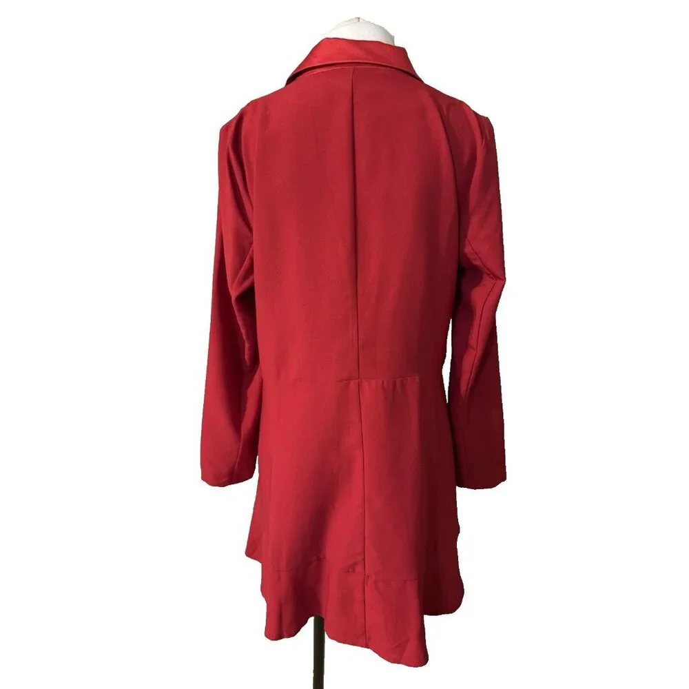 ASOS Double Breasted Blazer Dress Red 10 Long Sleeve NWT - Picture 3 of 9